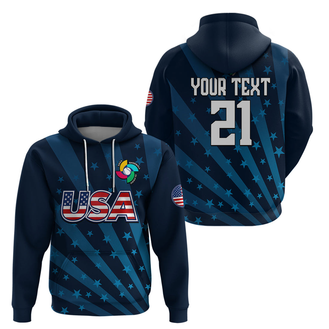 Custom United States 2023 Baseball Classic Hoodie LT9