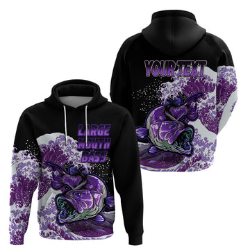 Custom Bass Fishing Hoodie Purple LT9