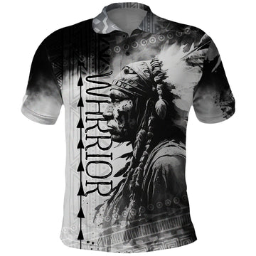 Native American Chiefs Headdress Warriors Smoking Style Polo Shirt TS04