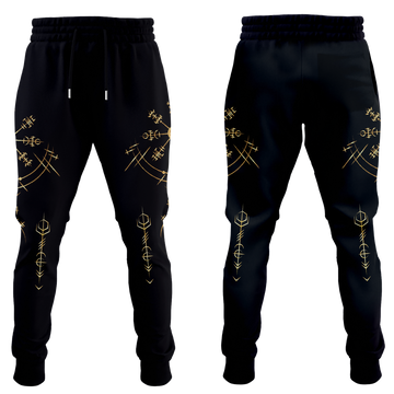 Viking Helm of Awe Gold Art Jogger Pants LT12