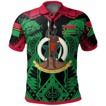 Vanuatu Polo Shirt Custom Vanuatu "Long God yumi stanap" Polynesian Pride Polo Shirt LT10