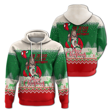Christmas Go Jesus Its Your Birthday Ugly Pattern Hoodie LT12
