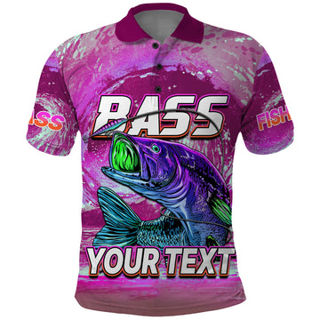 Custom Bass Fishing is Life Hook Sport Largemouth Pink Polo Shirt LT9