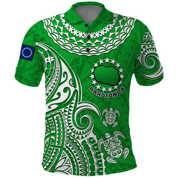Custom Rarotonga Cook Islands Polynesian Turtle Art Polo Shirt LT14