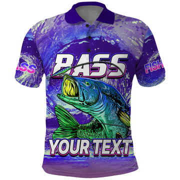 Custom Bass Fishing is Life Hook Sport Largemouth Purple Polo Shirt LT9