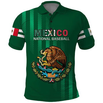 (Custom Text And Number) Mexico 2023 Baseball Mix Polo Shirt Coat Of Arms LT14