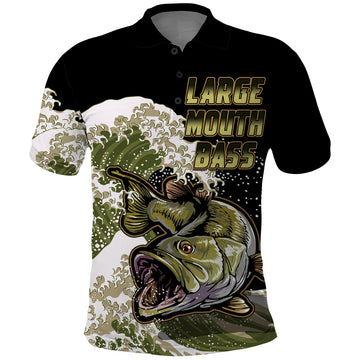 Custom Bass Fishing Gold Polo Shirt LT9