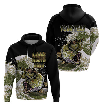 Custom Bass Fishing Hoodie Gold LT9