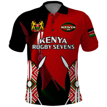 (Custom Text And Number) Kenya Rugby Sevens Sporty Version Polo Shirt LT14