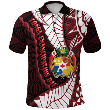Tonga Polo Shirt Emancipation Day Kupesi Pattern No.2 Black LT9