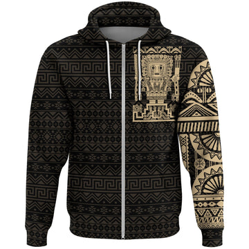 Inca Viracocha Zip Hoodie Tattoo Style