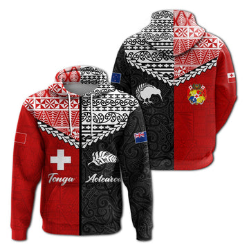 Tonga Combine New Zealand Maori Aotearoa Heritage Zip Hoodie LT12