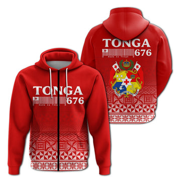 Tonga 676 Zip Up Hoodie Tongan Pattern LT12