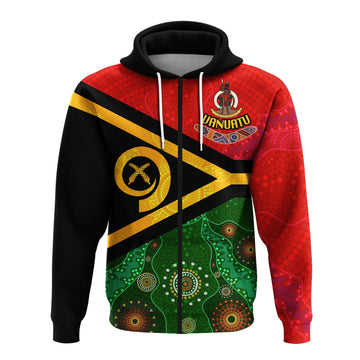Vanuatu With Aboriginal Patterns Zip up Hoodie LT20