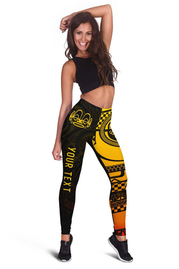 (Custom Personalised) Marquesas Islands Tiki Women Leggings Gradient Marquesan Tattoo LT13