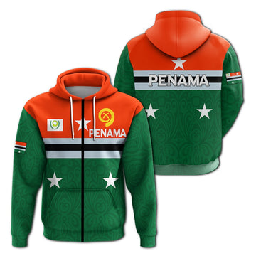 Vanuatu Penama Province Zip Up Hoodie Flag Style LT12