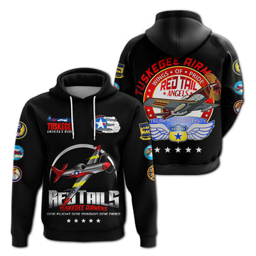 Tuskegee Airmens Red Tails African American Heros Hoodie - LT2