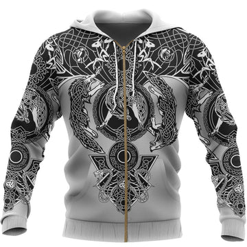 Viking Tattoo All - Over Print Zip Hoodie RLT12