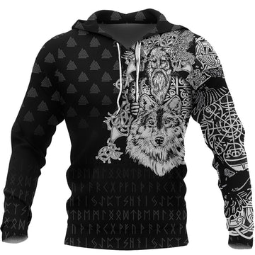 Viking Hoodie Old Norse Odin Tattoo RLT12