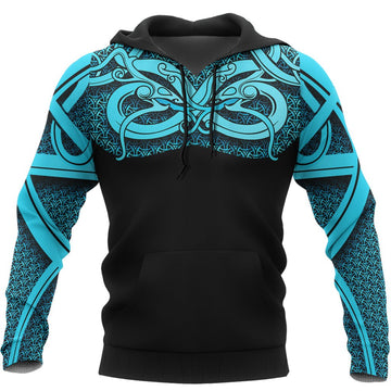 Viking Hoodie Best Viking Tattoo Blue RLT12