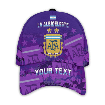 (Custom Personalised) Argentina Football Classic Cap Go Champions La Albiceleste Ver.01 LT13