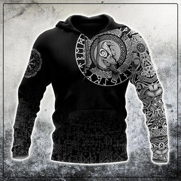 Viking Clothing Viking Raven Special Tattoo Hoodie RLT12