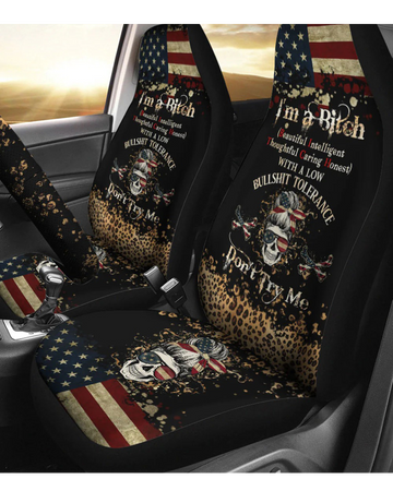 I'm A B Don't Try Me Skull Car Seat Cover