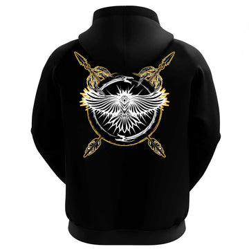 Viking Clothing Viking A Raven With Open Wings Sacred Sign Of Viking Hoodie RLT12