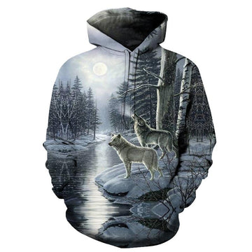 Wolf Driver Tree Native American All Over Hoodie LT10