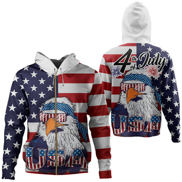 American Flag Eagle Style Zip Hoodie RLT12