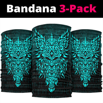 Viking Bandana Odin The Allfather Asgard God and Chief Of Aesir Cyan Version Bandana RLT12