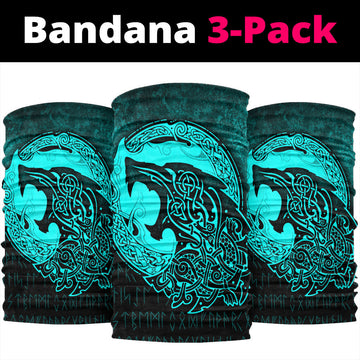 Viking Bandana Fenrir Viking 3D Tattoo Cyan Version Bandana RLT12