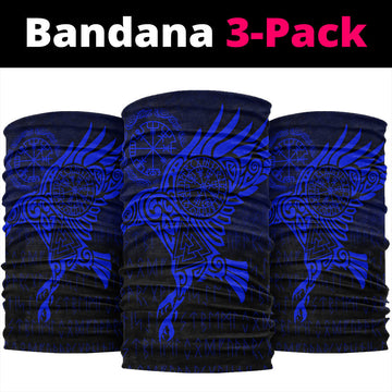 Viking Bandana Raven Vegvisir Tattoo Blue Version Bandana RLT12