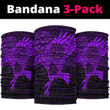 Viking Bandana Raven Vegvisir Tattoo Purple Version Bandana RLT12