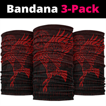 Viking Bandana Raven Vegvisir Tattoo Red Version Bandana RLT12