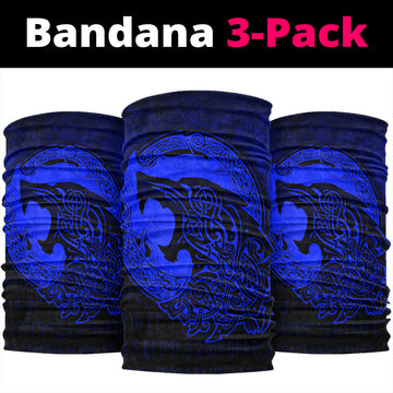 Viking Bandana Fenrir Viking 3D Tattoo Blue Version Bandana RLT12