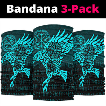 Viking Bandana Raven Vegvisir Tattoo Cyan Version Bandana RLT12