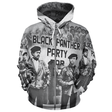 African Hoodie Black Panther Party Zip Hoodie