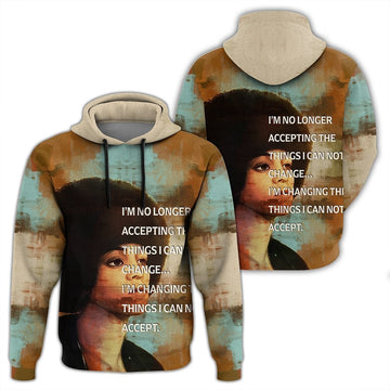 African Hoodie Angela Davis Quote Paint Mix Hoodie