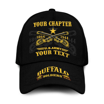 (Custom Text and Chapter) Buffalo Soldiers Classic Cap BSMC United States Army Simple Style Ver.05 LT14