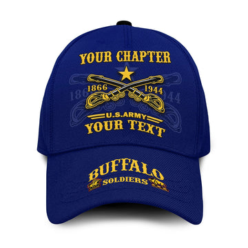 (Custom Text and Chapter) Buffalo Soldiers Classic Cap BSMC United States Army Simple Style Ver.07 LT14