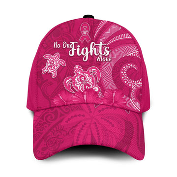 Breast Cancer Awareness Classic Cap Hibiscus Polynesian No One Fights Alone Ver.01 LT13