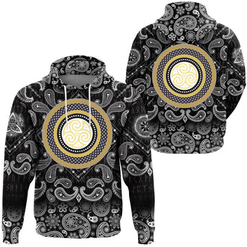 Viking Hoodie Celtic Magic Set with Bandana Paisley Style RLT12