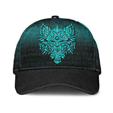 Viking Classic Cap Odin The Allfather Asgard God and Chief Of Aesir Cyan Version Classic Cap RLT12