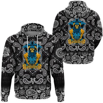 Viking Hoodie Damned with Bandana Paisley Style RLT12