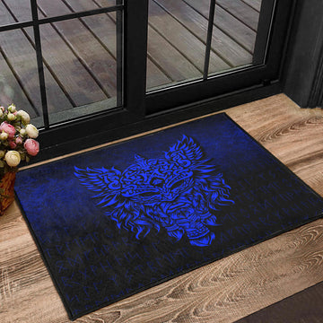 Viking Door Mat Odin The Allfather Asgard God and Chief Of Aesir Blue Version Door Mat RLT12