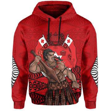 Tonga Warriors Hoodie Tongan Pattern Version Black LT13