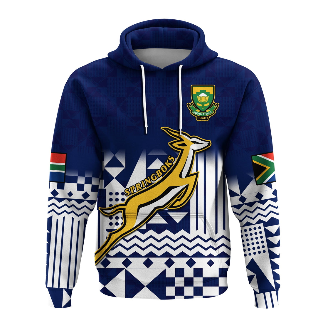 Custom South Africa Rugby Hoodie Outgoing Tour Go Springboks LT14