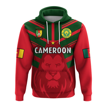 Cameroon Football Hoodie Les Lions Indomptables Red Football 2022 LT14