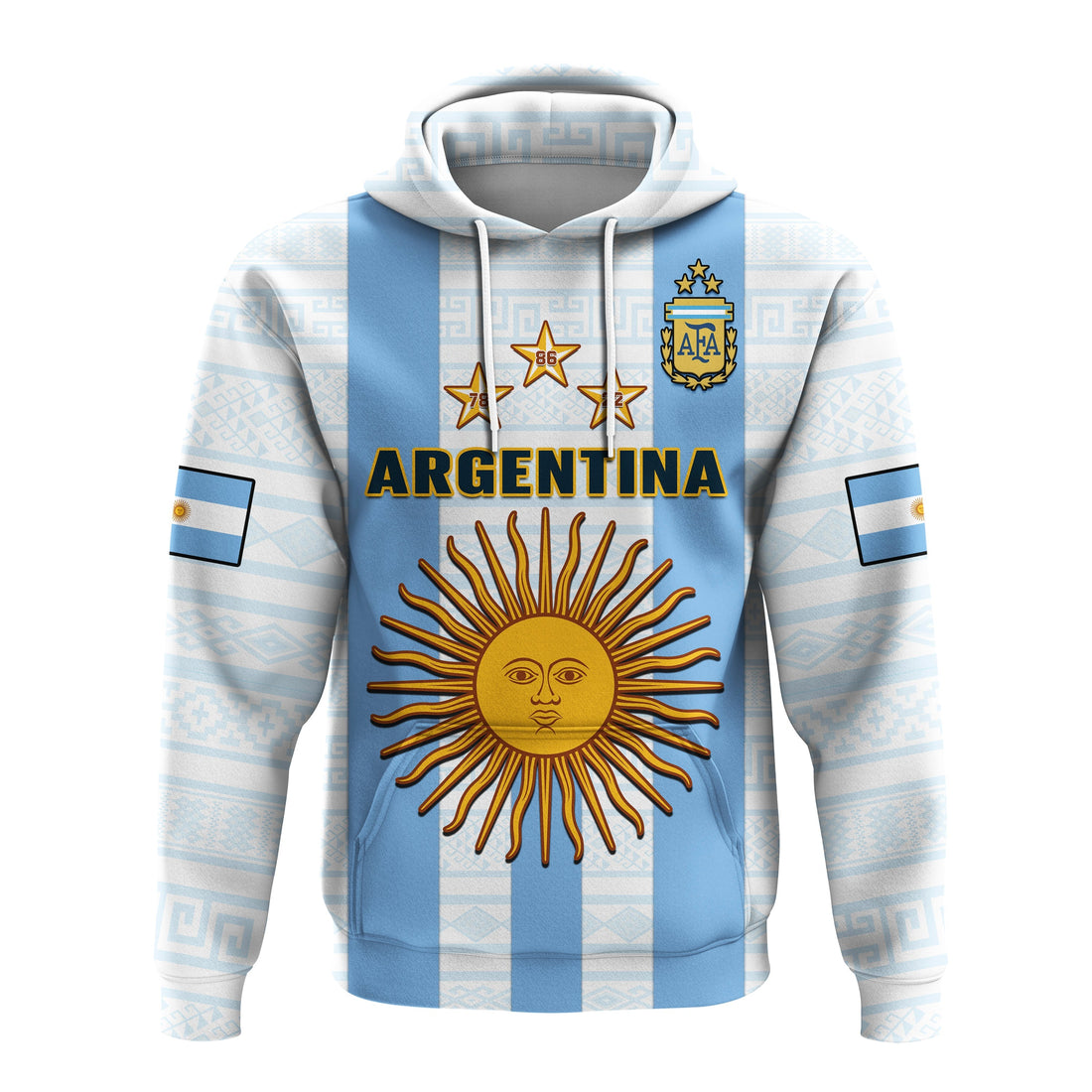 Argentina Football Hoodie World Cup La Albiceleste 3rd Champions Proud LT14